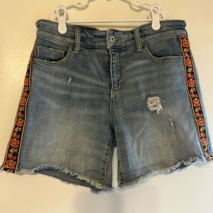 Pilcro Embroidered Jean Shorts